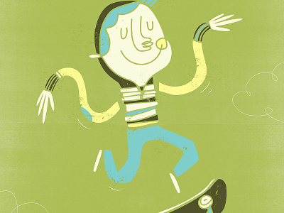 Skatin' blue character drawing green illustration skateboard skateboarding yellow