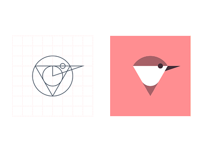 Chickadee-Dee-Dee bird bird icon chickadee circle geometric geometry grid shapes triangle