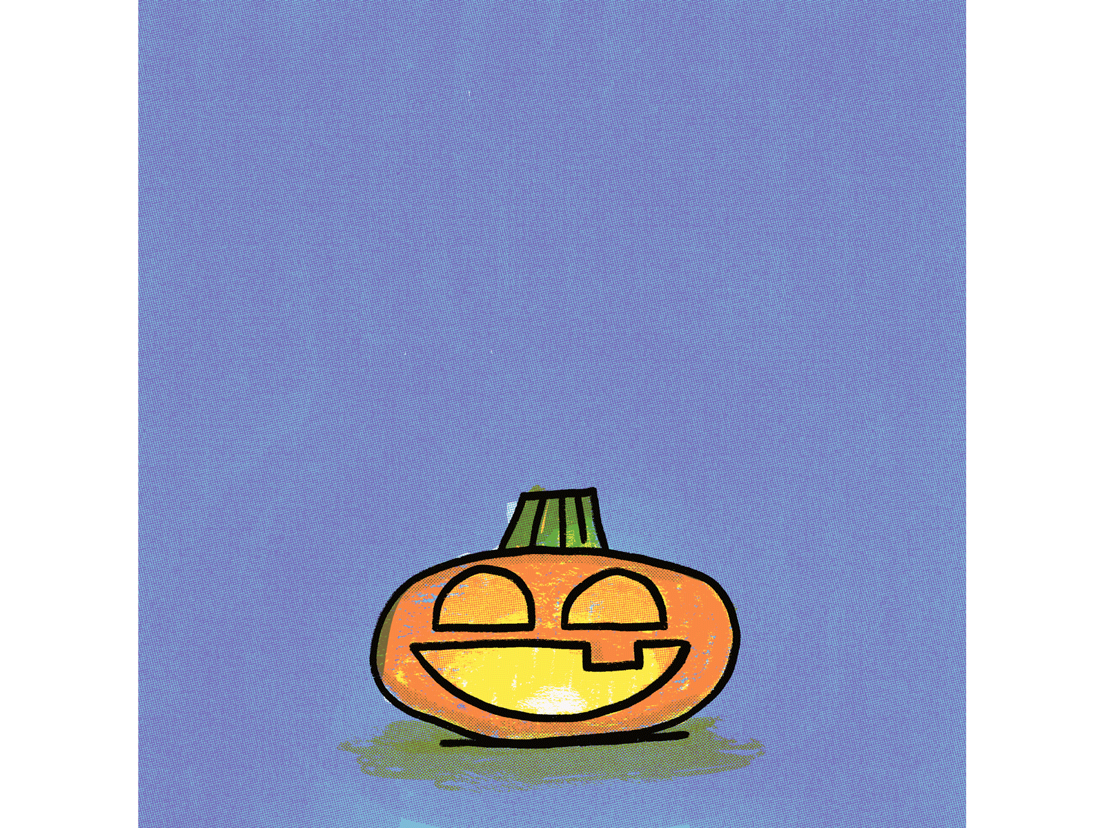 Jumping Jack animation framebyframe gif halftone halloween procreate pumpkin retro
