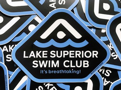 LSSC brand club design geometry graphic illustration lake lake superior logo minnesota mn monoline northshore sticker superior swim vector