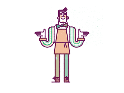 WIP: Baker character monoline overprint texture vector