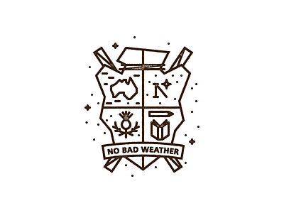 WIP: Family Crest arrow australia book crest draplin monoline north star pencil thistle vector walking sticks