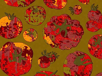 Heirloom Tomatoes–Crop brushes custom heirloom illustration overprint tomato vector