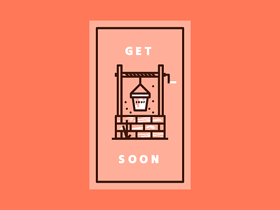 Get Well Soon card conceptual fun monoline soup well