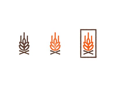 Fire & Flour bakery brand fire flour identity logo monoline wheat