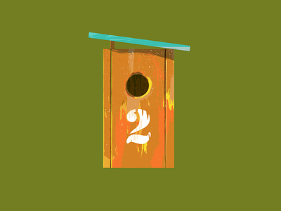 Birdhouse 02 2 bird birdhouse modern orange texture two vector yellow