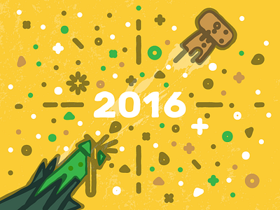2016! 2016 bottle confetti cork firework geometry monoline new texture vector year
