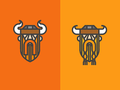 Vikings character geometry head horns icon modernism monoline vector viking