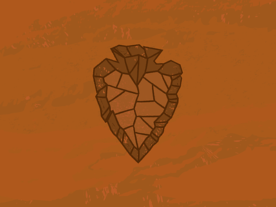 America's Best Idea arrowhead badge brushes heart national park stone texture vector