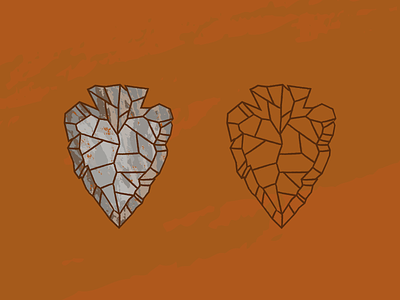 America's Best Idea arrowhead brushes heart monoline national park stone texture vector