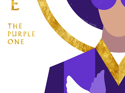 Prince Tribute dove foil geometry glasses gold guitar music prince print saint tribute