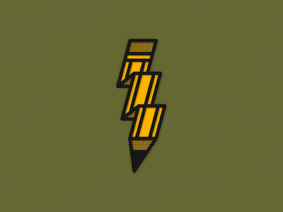 Patch bolt halftone lightning patch pencil texture