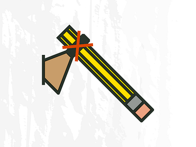 Hatchet ax concept creative graphic hatchet monoline pencil wall