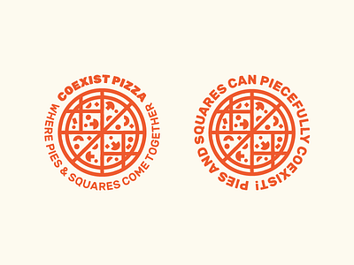 Coexist Pizza coexist identity logo mushroom pies pizza squares