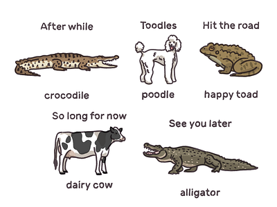 Lame Sayings: Fauna Farewell alligator app crocodile ios juvenile poodle sticker toad