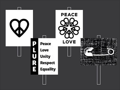 Protest Signs fight heart love peace plure protest safety pin signs texture