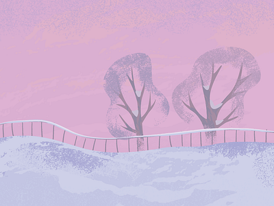 WIP: Winter Scene BG background brush classic holiday snow texture trees vector vintage wip
