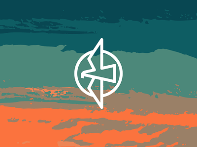 Ocean Bird bird icon logo mark monoline sun sunset texture vector