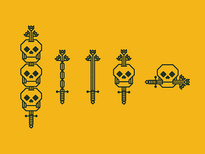 Lineage 45 flower generations geometric lineage skull sword