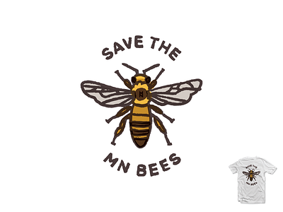 Save the MN Bees agriculture bees brush graphic minnesota mn neonicotinoids save shirt vector