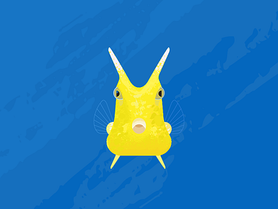 Longhorn Cowfish cowfish fish geometry gillusrations horn long tropical vector