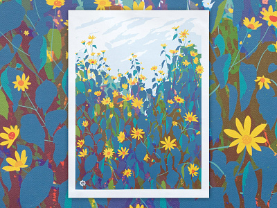 Smooth Oxeye–Full canvas flower overprint oxeye parks poster print smooth