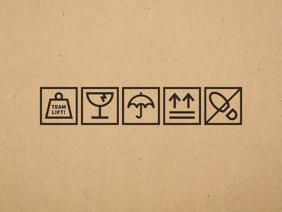 Shipping Container Icons cardboard container fragile heavy icons monoline shipping