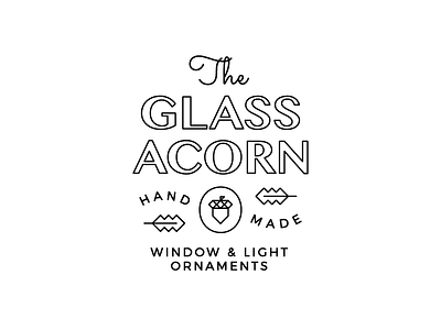 The Glass Acorn acorn glass leaves monoline oak stained window