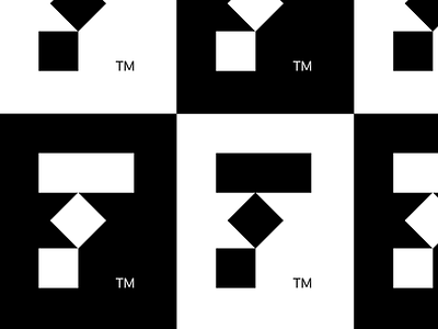 F f geometric logo playful symbol