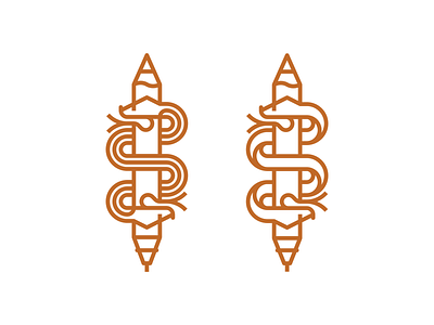 Caduceus analog art caduceus digital intertwined monoline pencil snake symbol
