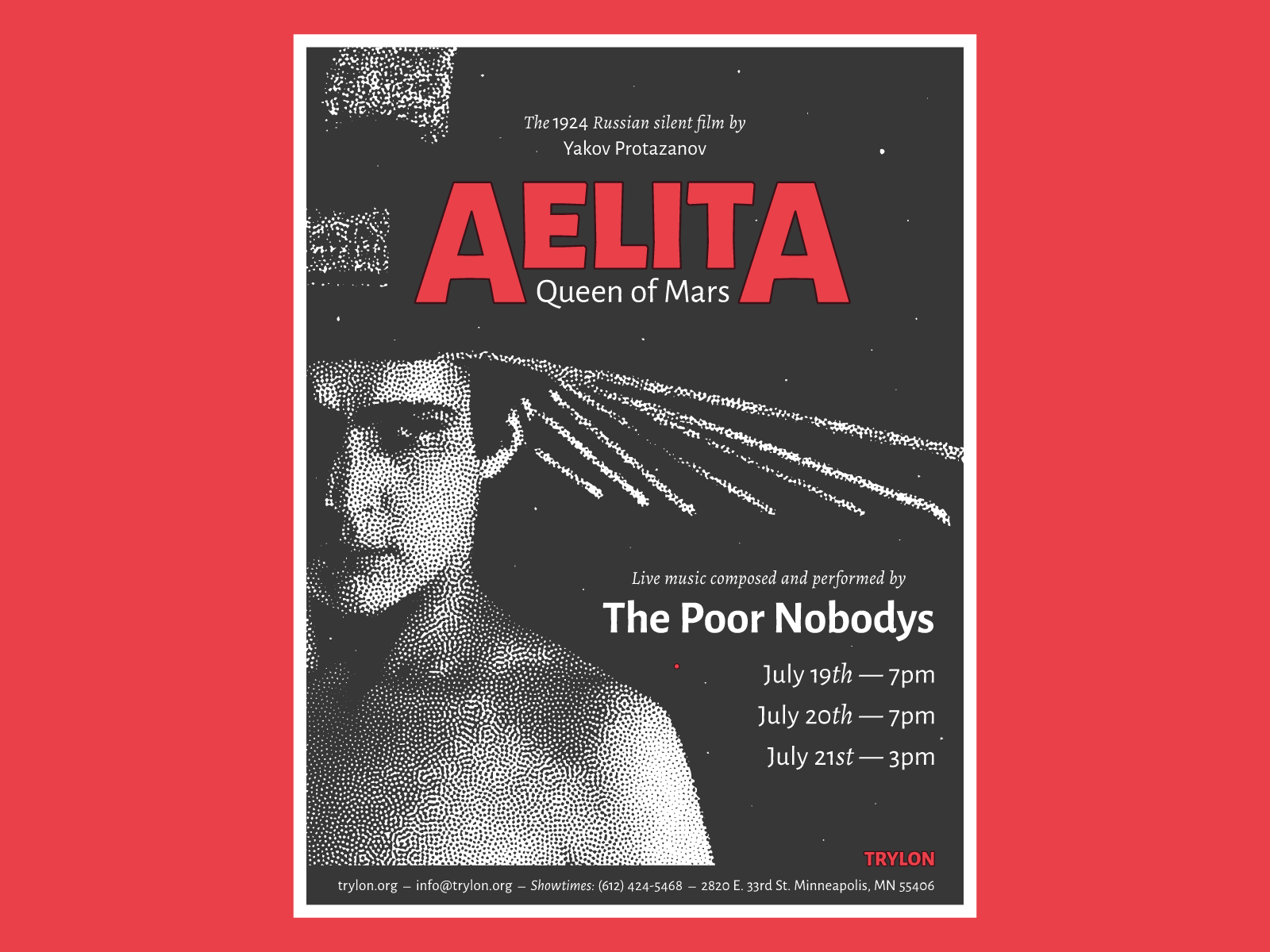 The Poor Nobodys X Aelita aelita deco film gig gig poster movie music poor nobodys poster russian sci-fi show space