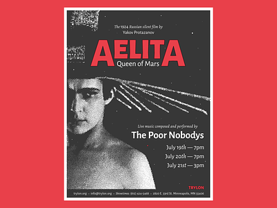 The Poor Nobodys X Aelita aelita deco film gig gig poster movie music poor nobodys poster russian sci fi show space