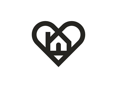 n + ❤️ + 🏠 brand identity door geometry heart heart logo houses monoline school vector