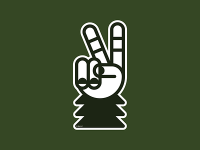 Sasquatch–Peace Sign bigfoot geometric icon monoline peace peace sign sasquatch sticker symbol tree