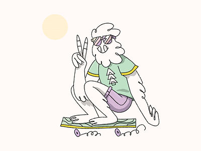 Shredi Skate bigfoot brushes character chill peace skate skateboard texture vector yeti