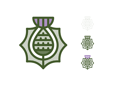 Thistle geometric geometry halftone icon identity mark monoline purple thick