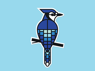 BlueJay—Sticker bird blue bluejay blueprint geometric geometric illustration jay monoline pattern sticker