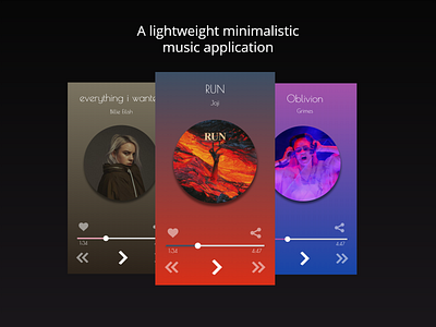 Proof of concept Music Player app app design app ui design illustration minimal mobile music app ui ux