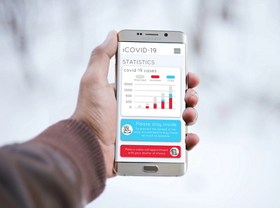 iCovid-19 application app design coronavirus minimal mobile ux