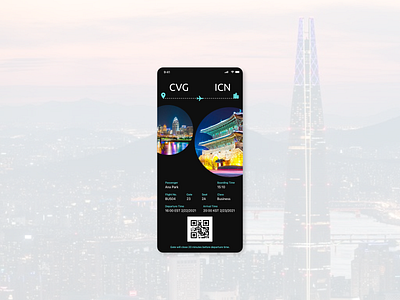 Boarding Pass - Daily UI Challenge 024 adobexd appdesign boardingpass daily100 dailyui dailyui024 dailyuichallenge design ilovekorea iosapp korea seoul ui uidesign