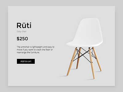 Rüti Chair Product Page chair clean ecommerce ikea minimal minimalism product store ui ux web