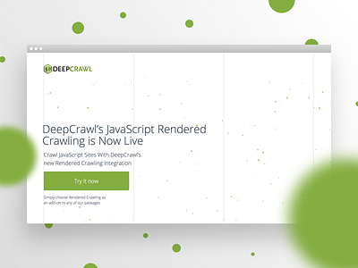 DeepCrawl JS Rendering Website grid landing page ui ux website