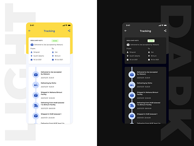 Tracking Status Page App (Light and Dark)