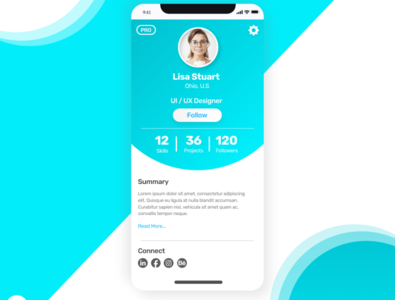 Day #006 : User Profile UI (100 days of UI) by Siddhant giri on Dribbble