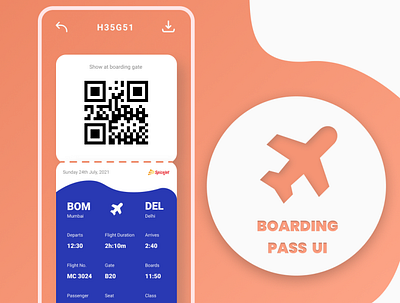 Day #024 : Boarding Pass UI 100daysofui branding dailyui design graphic design icon illustration logo typography ui ux