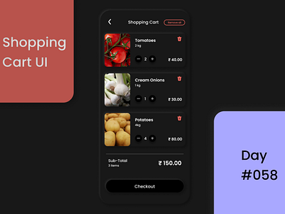 Day #058 : Shopping Cart UI