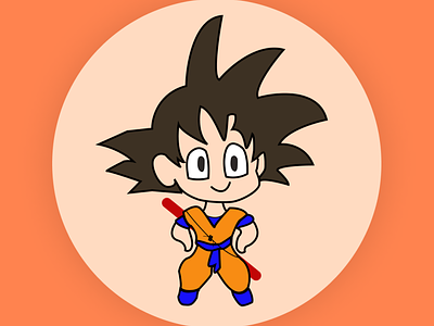 Kawaii Goku art badge design figma goku icon illustration kawaii sama vector vectorart vectordesign