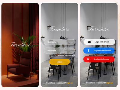 Furniture app design ui ux web