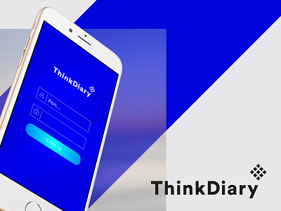 ThinkDiary app art direction branding clean design identity ios login logo minimal mobile ui