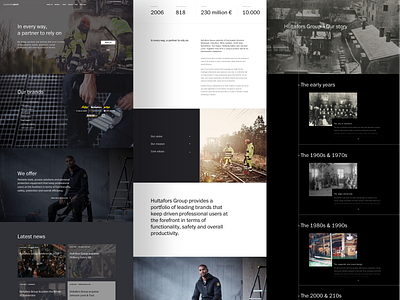 Hultafors Group – Corporate web art direction black branding clean design identity minimal typography ui ux